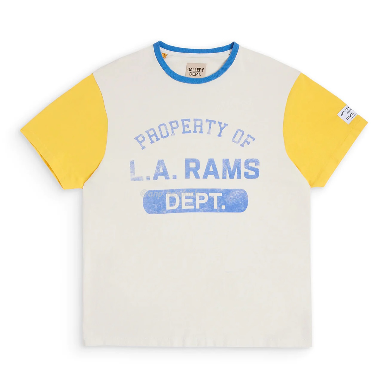 Gallery Dept X La Rams Color Block Tee Rams Co Branded Old Print Contrast Short Sleeve T Shirt (4) - www.newkick.vip